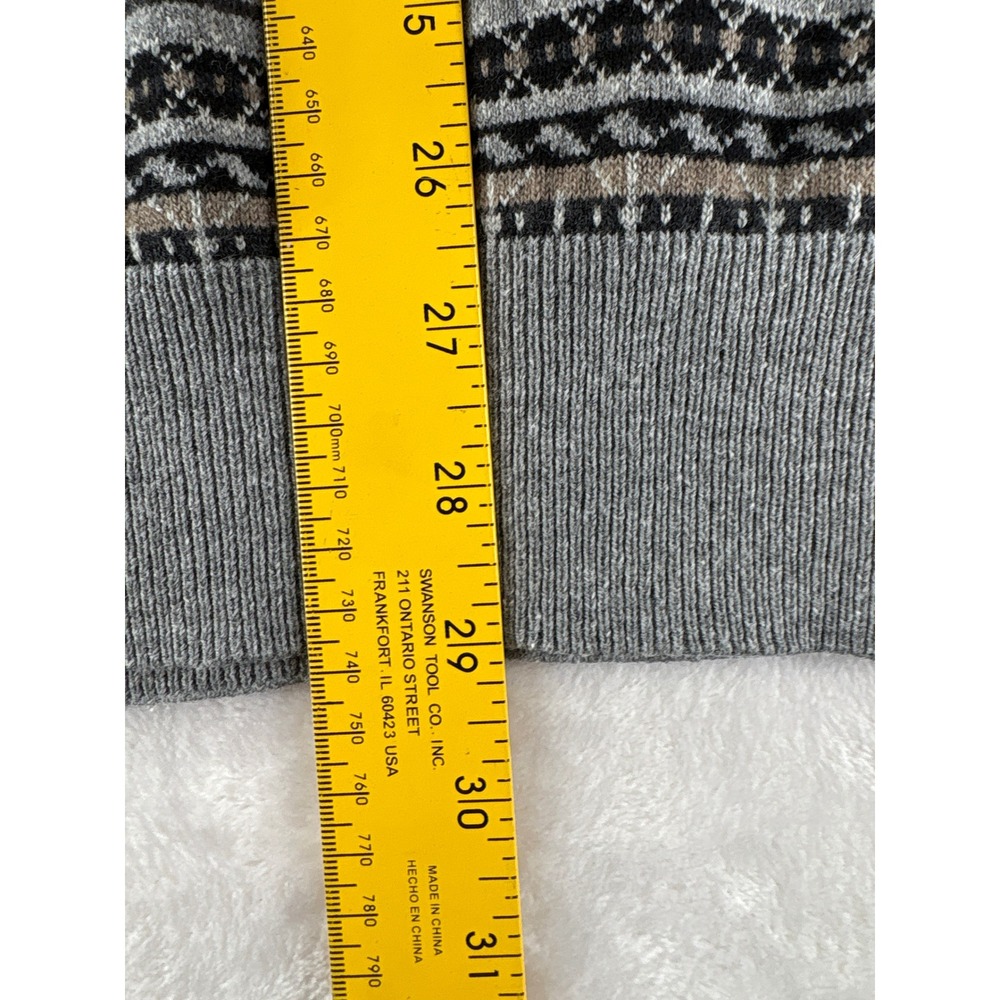 Haggar Sweater Vest XXL Gray Fair Isle Pattern V-Neck Cotton Blend 7444 - Picture 5 of 7